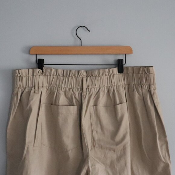 Love & Legend Pleated High Waist Paperbag 18 Beige Linen Office Trouser Pants - Picture 6 of 12